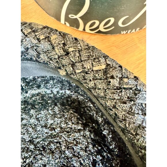 Vintage Gwen Pennington Black Beaded Pillbox Hat w/Bee Hats Box - Picture 7 of 16